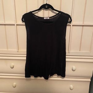 LNA black flowy tank top